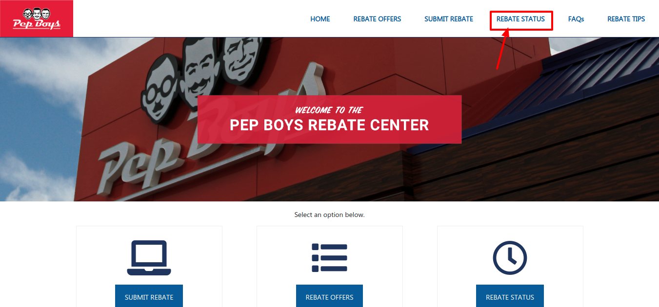 Pepboys Rebate Center Status
