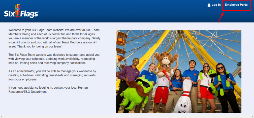 Sixflags team MyPks Six Flags Employee Account Login