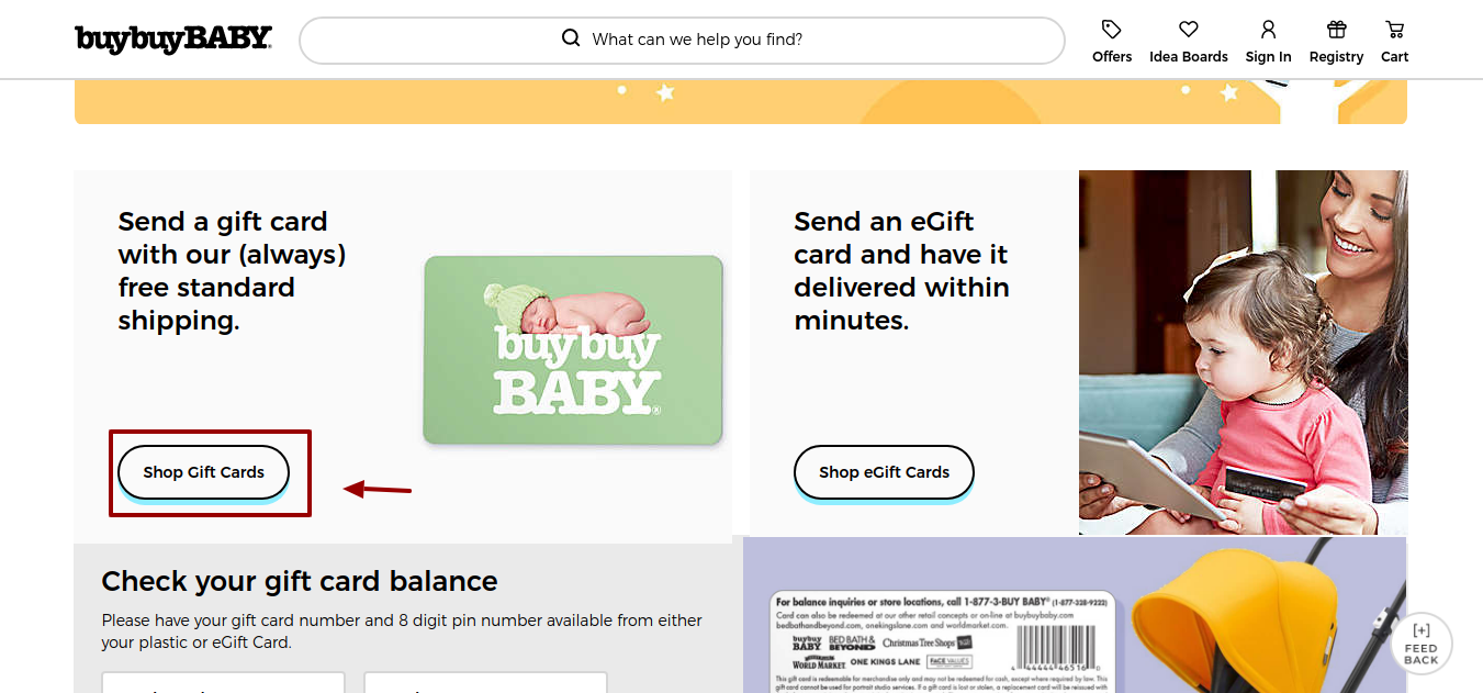 buybuy BABY Gift Card Shop