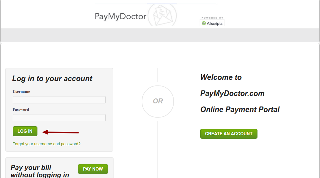 paymydoctor Login