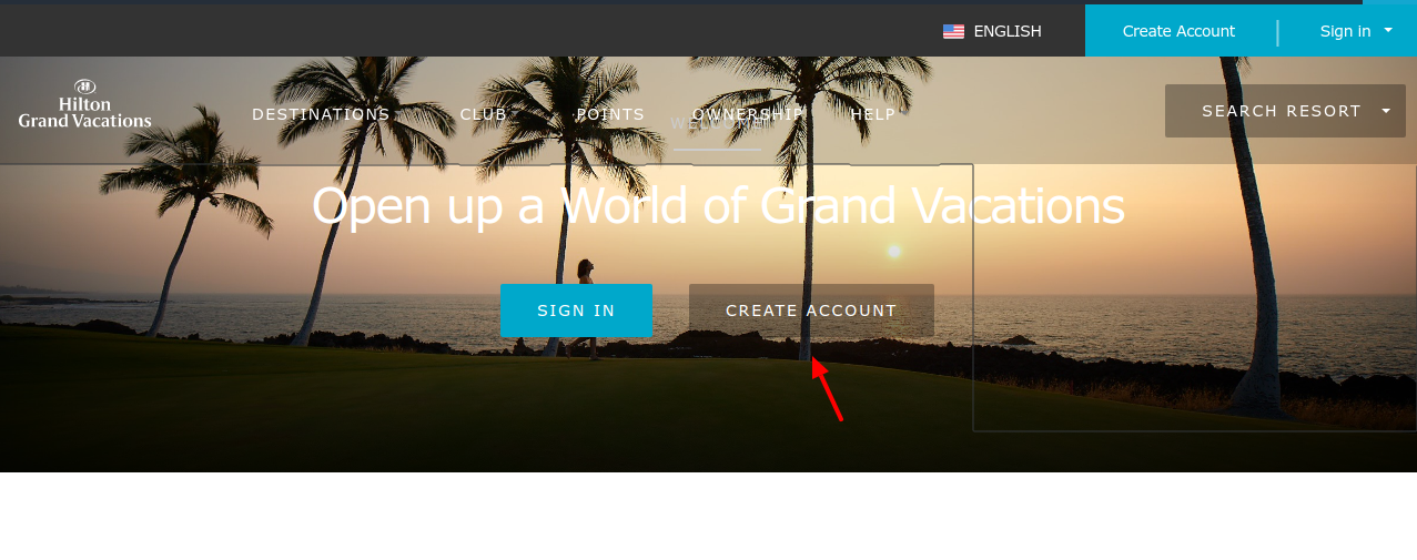 Hilton Grand Create Account