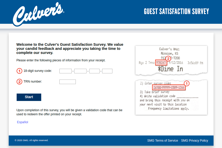 Culver s Guest Satisfaction Survey