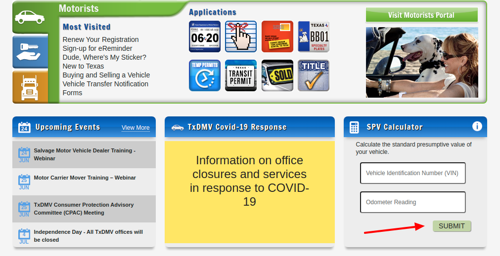 TXDMV GOV Calculator