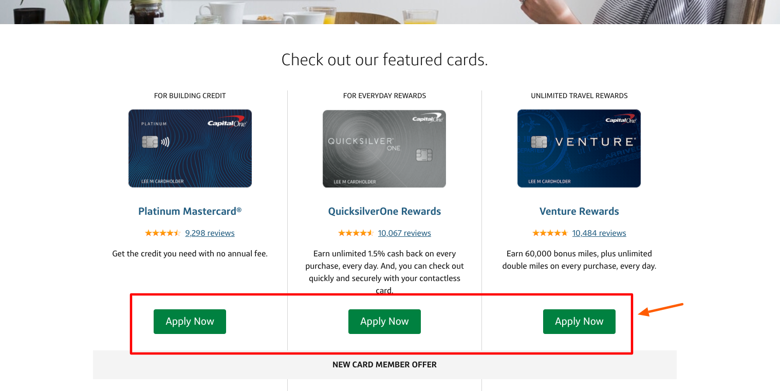 capital one credit card application
